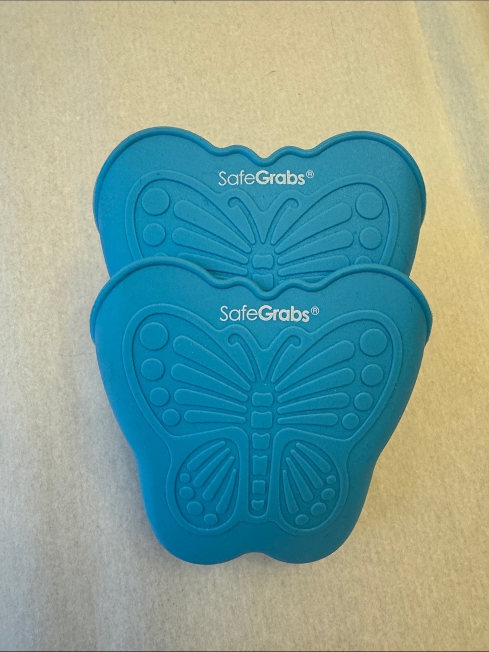 Safe Grabs Brand Blue Butterfly Pot Holders - 2 Pack. NWOT.